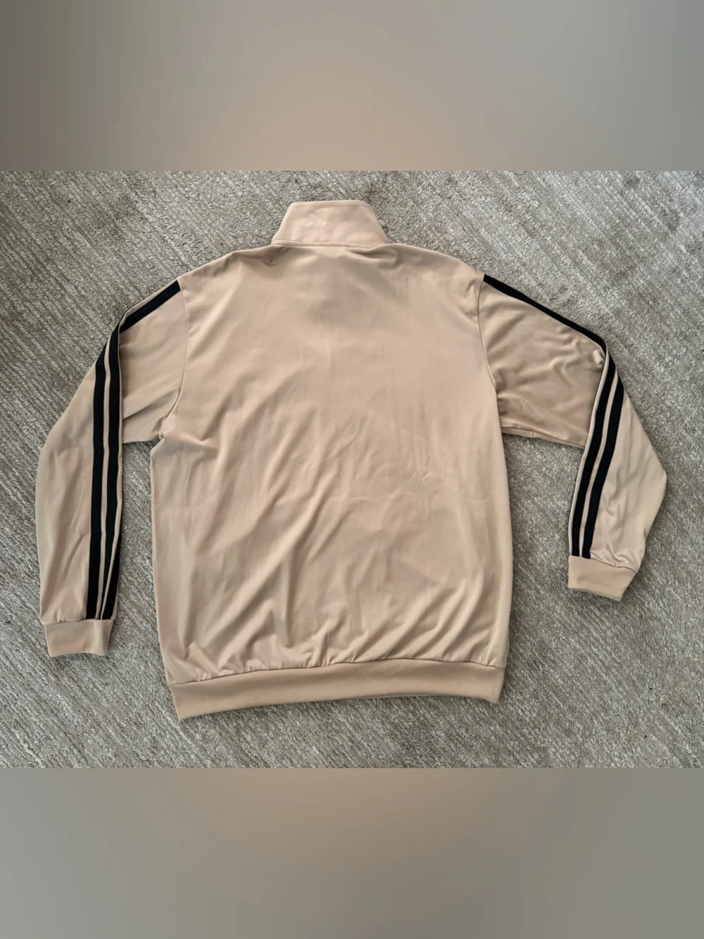 adidas Beige Track Jacket with Black Stripes